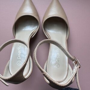 Tan colored high heel shoes Size 7